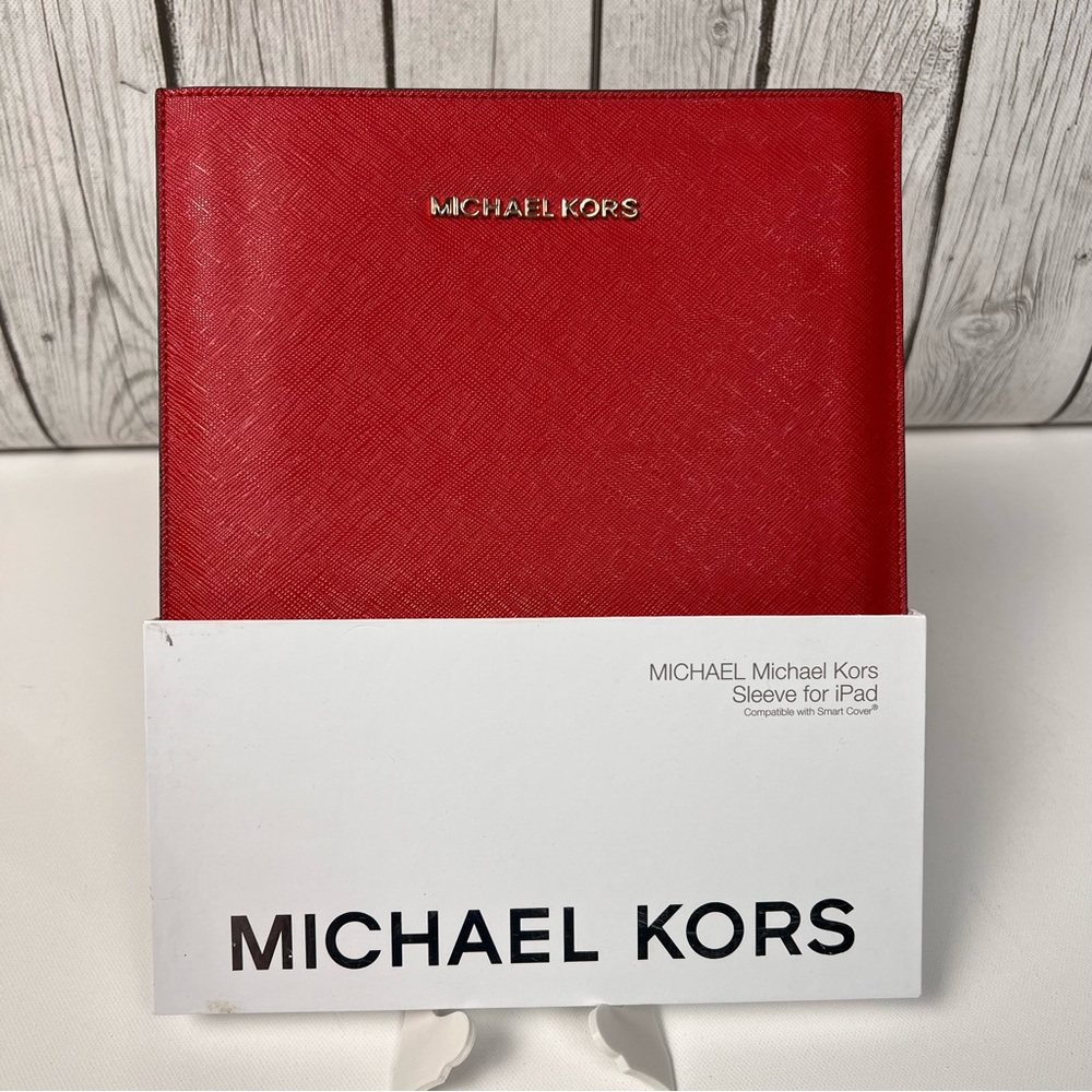 Michael Kors Red Saffinano Leather iPad mini case